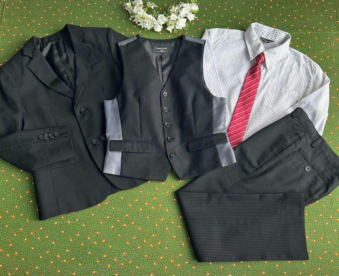 極美品すべてコムサイズム 男の子フォーマルスーツ 5点セット 140cm