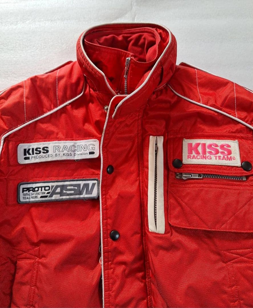 ヴィンテージ KISS RACING バイクジャケット レッドカラー