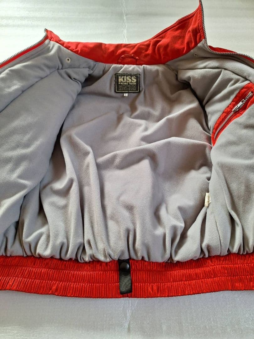 ヴィンテージ KISS RACING バイクジャケット レッドカラー