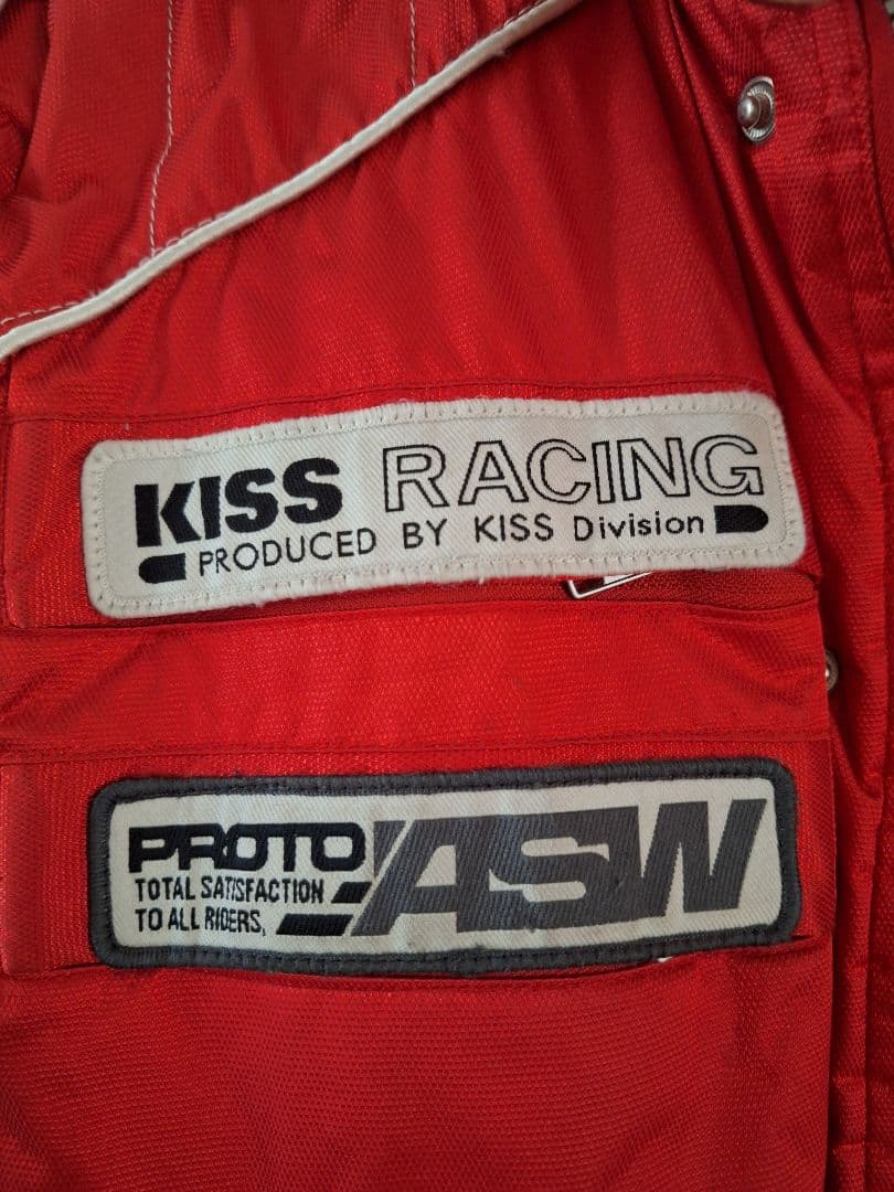 ヴィンテージ KISS RACING バイクジャケット レッドカラー