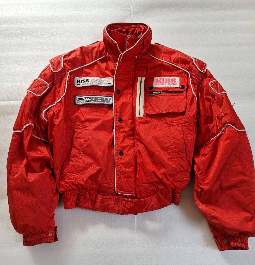 ヴィンテージ KISS RACING バイクジャケット レッドカラー