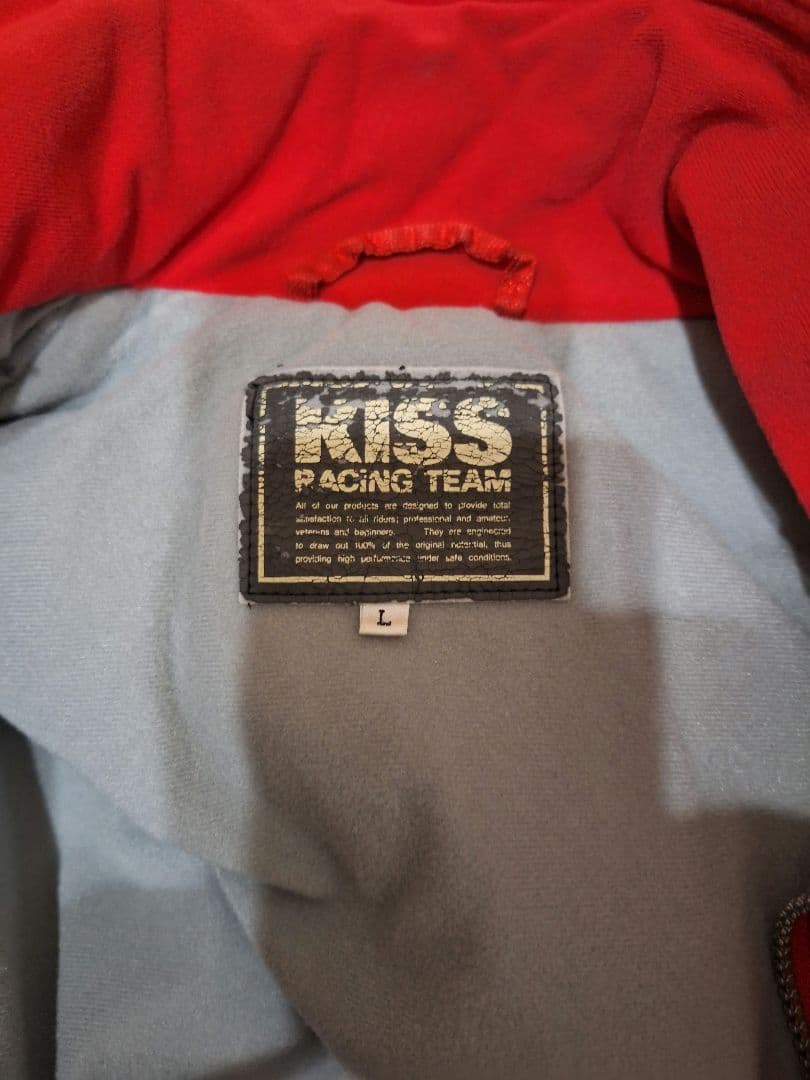 ヴィンテージ KISS RACING バイクジャケット レッドカラー