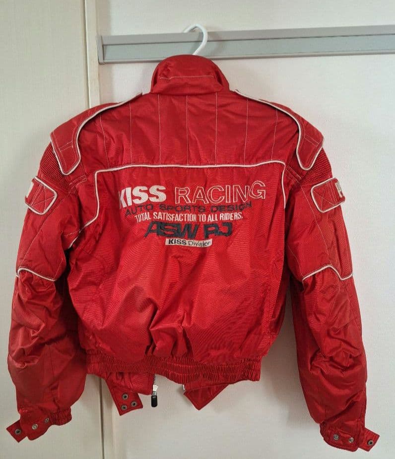 ヴィンテージ KISS RACING バイクジャケット レッドカラー