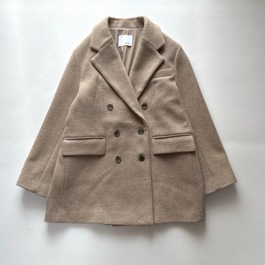 【人気】コラージュガリャルダガランテ ウール混　Pコート 2024年　ベージュ