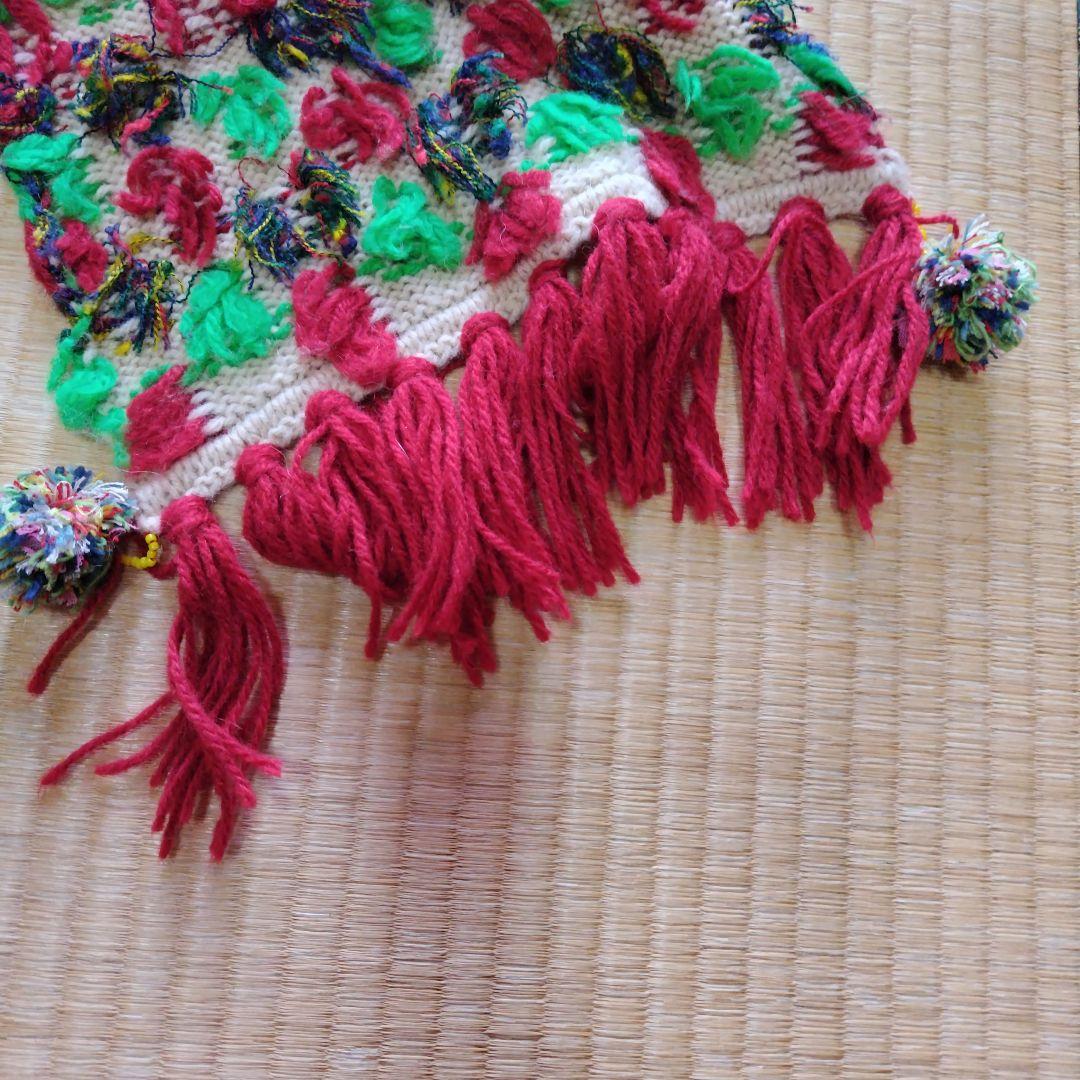 アルベロベロカラフルニットマフラー　刺繍付き