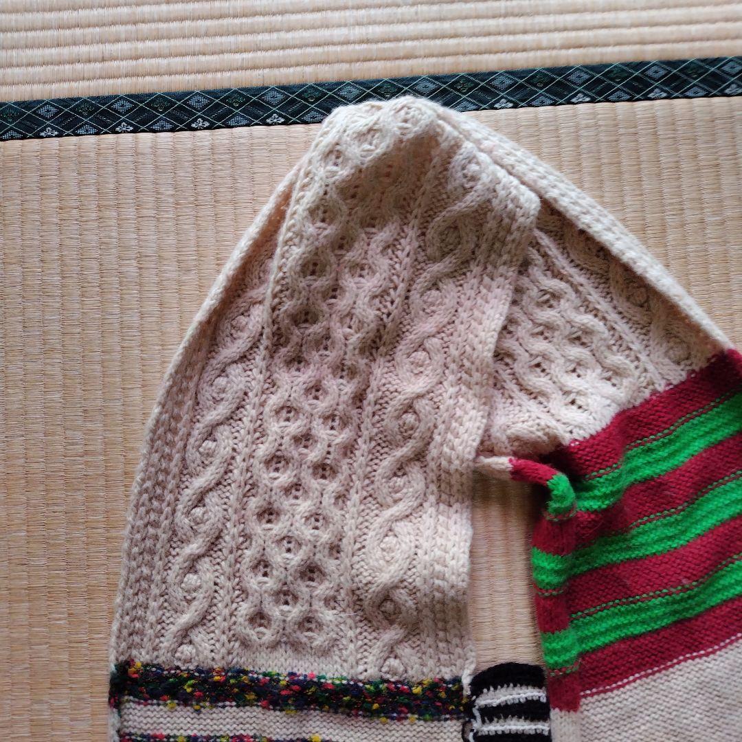 アルベロベロカラフルニットマフラー　刺繍付き