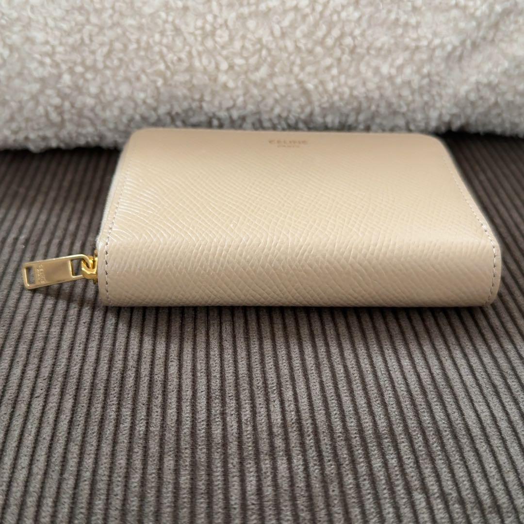 極美品　セリーヌ　ジップウォレット　ミニ財布　ヌード　ベージュ