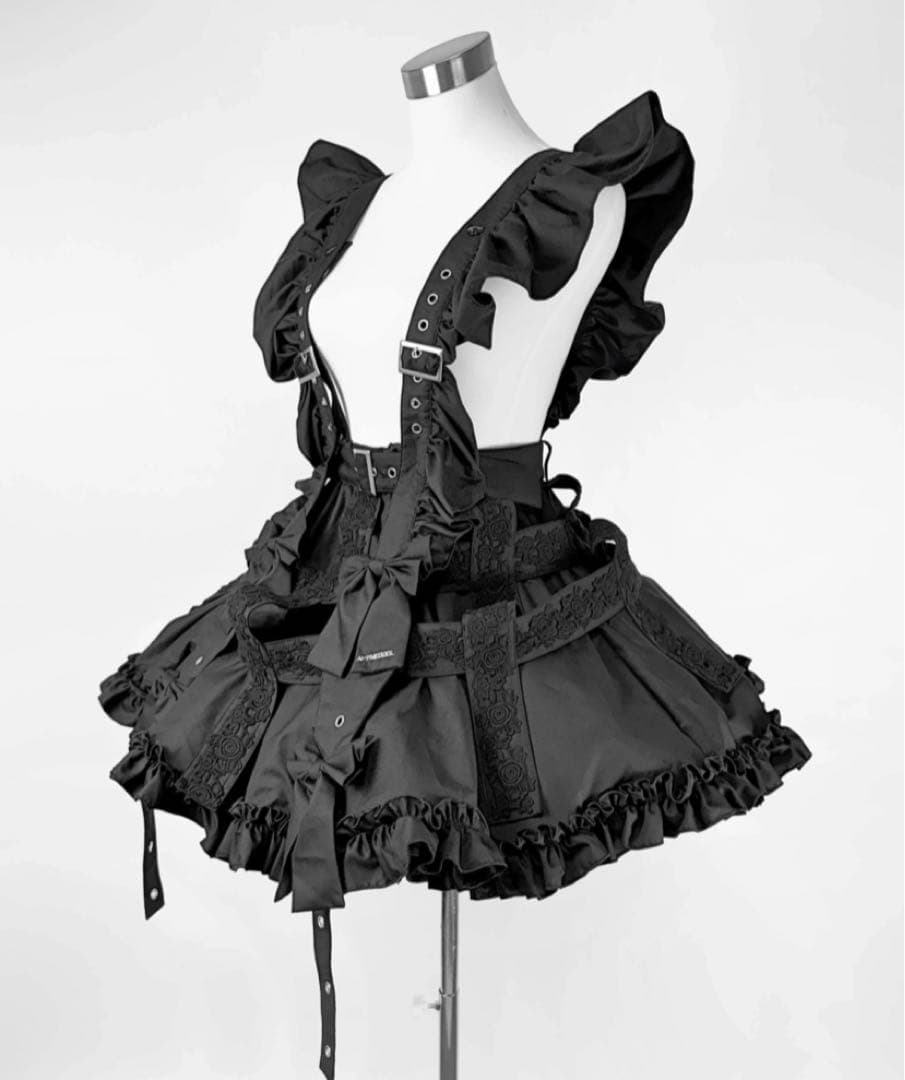 【HIDOLATRAL THEODOL】ローズレースクリノリンスカート ブラック