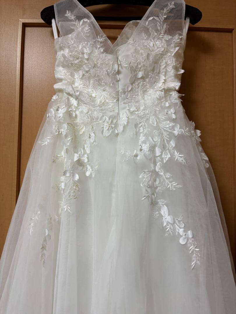 ドレスプロダクション　フラワーモチーフ刺繍レース Aラインドレス（W162）