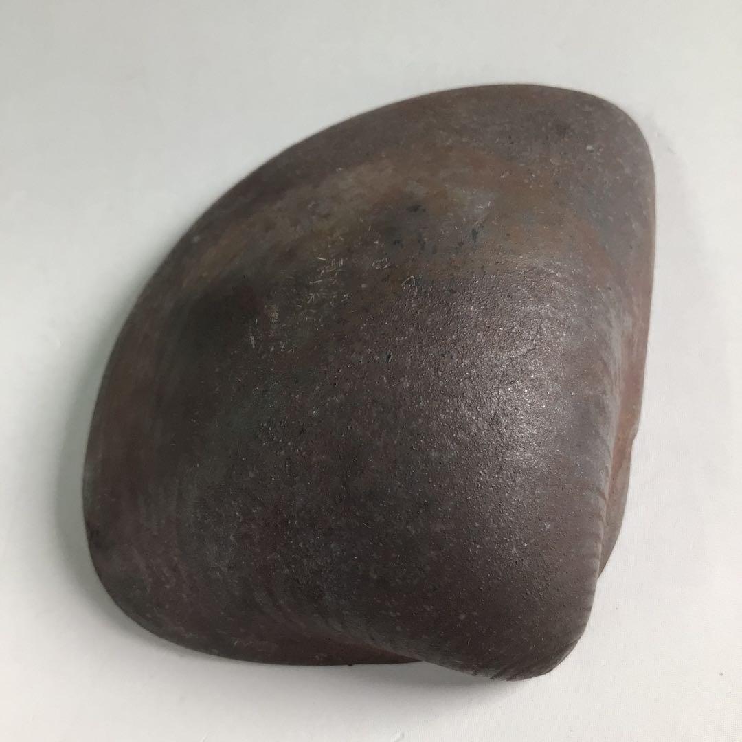 Ｐ８３５　香合　『備前焼』『木村陶峰造』『蛤香合』　共箱　茶道具