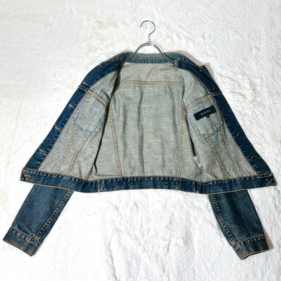 GUCCI グッチ Ｇジャン デニムジャケット ダメージ加工 ヴィンテージ 40