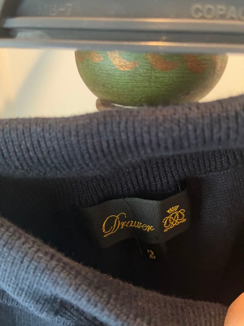 ドゥロワー2ネイビーカシミヤスエット