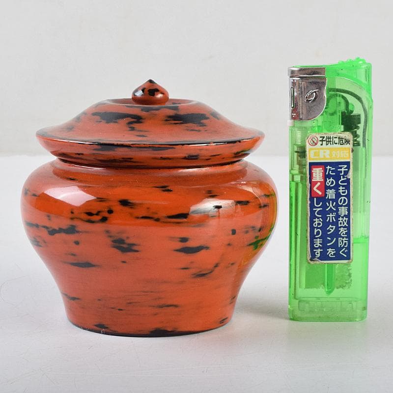 専用　茶道具　青紫園造　根来塗　正倉院御物薬壷形　茶入　共箱　M　R9456