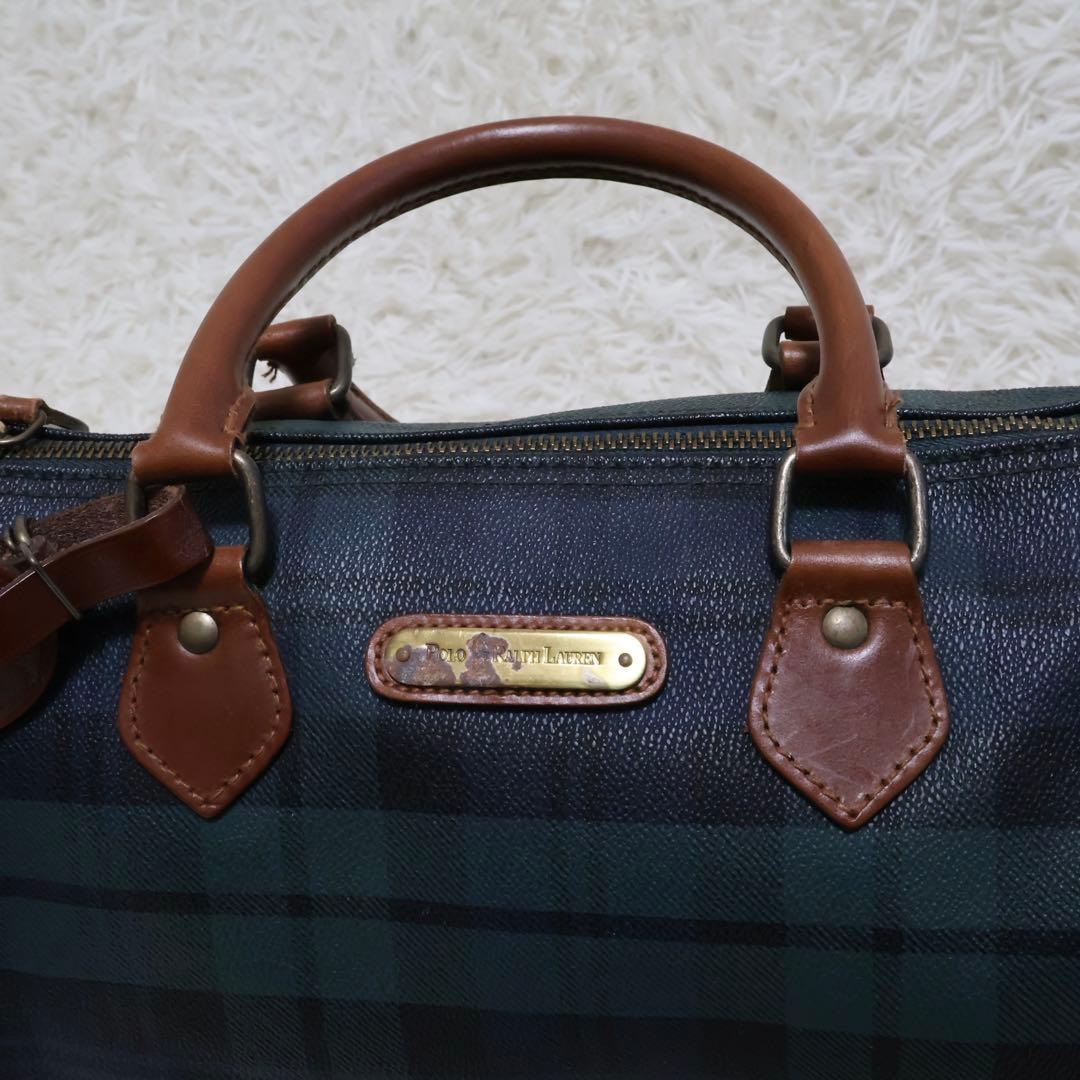 ポロラルフローレン　ボストンバッグ　チェック柄