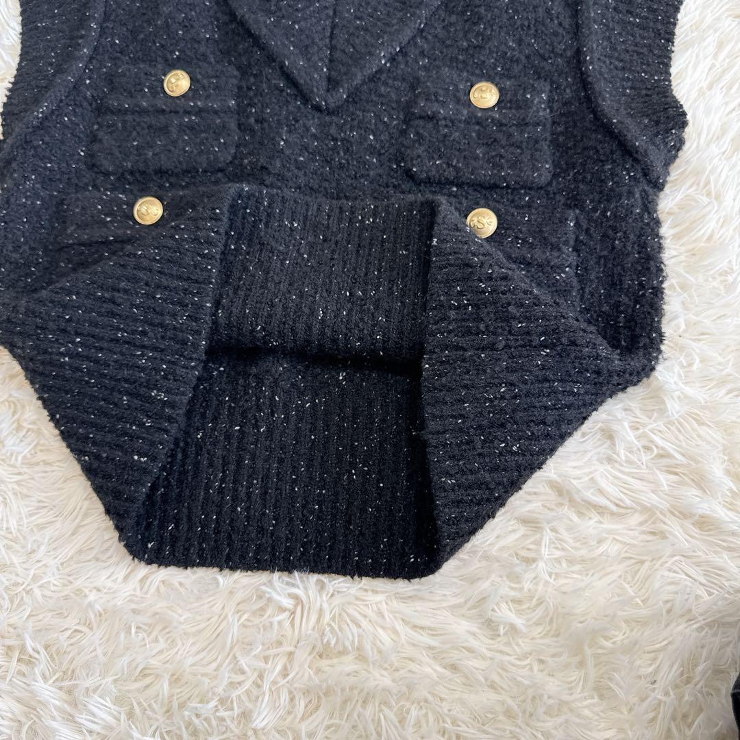 美品 curensology　ツイーディヤーンニットベスト　黒　カレンソロジー