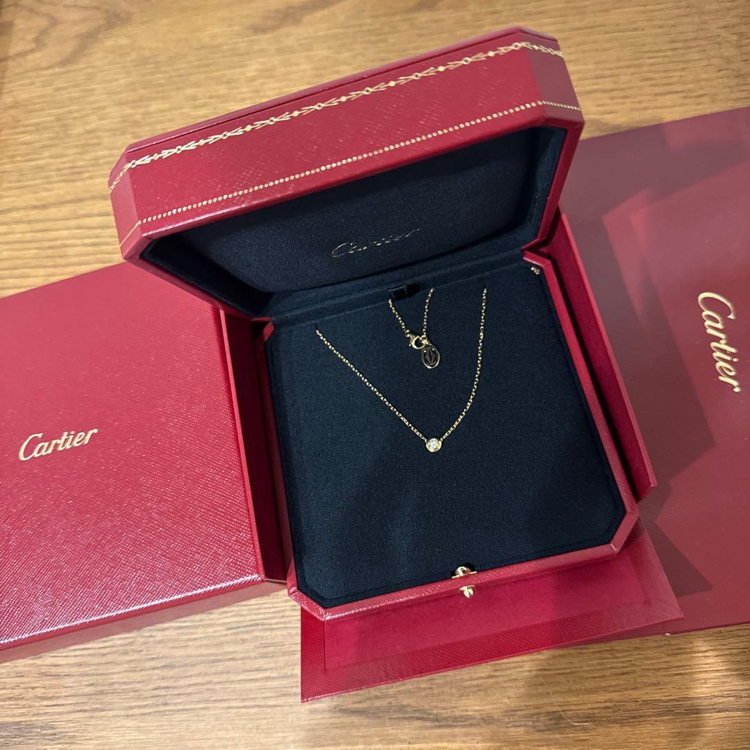 カルティエ ダムール ネックレス、ラージモデル イエローゴールド、ダイヤモンド