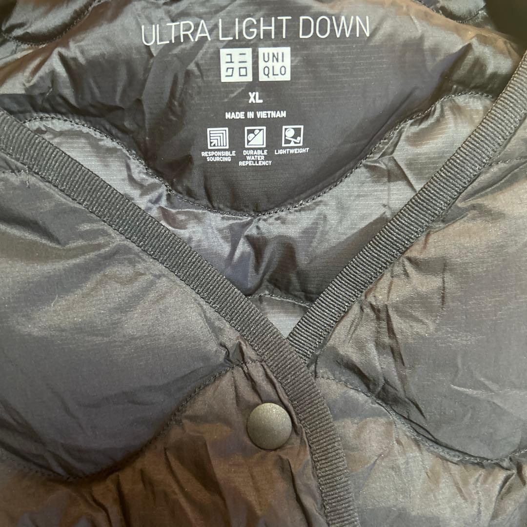 ユニクロ　ウルトラライトダウン　ロングベスト　ブラック　XL