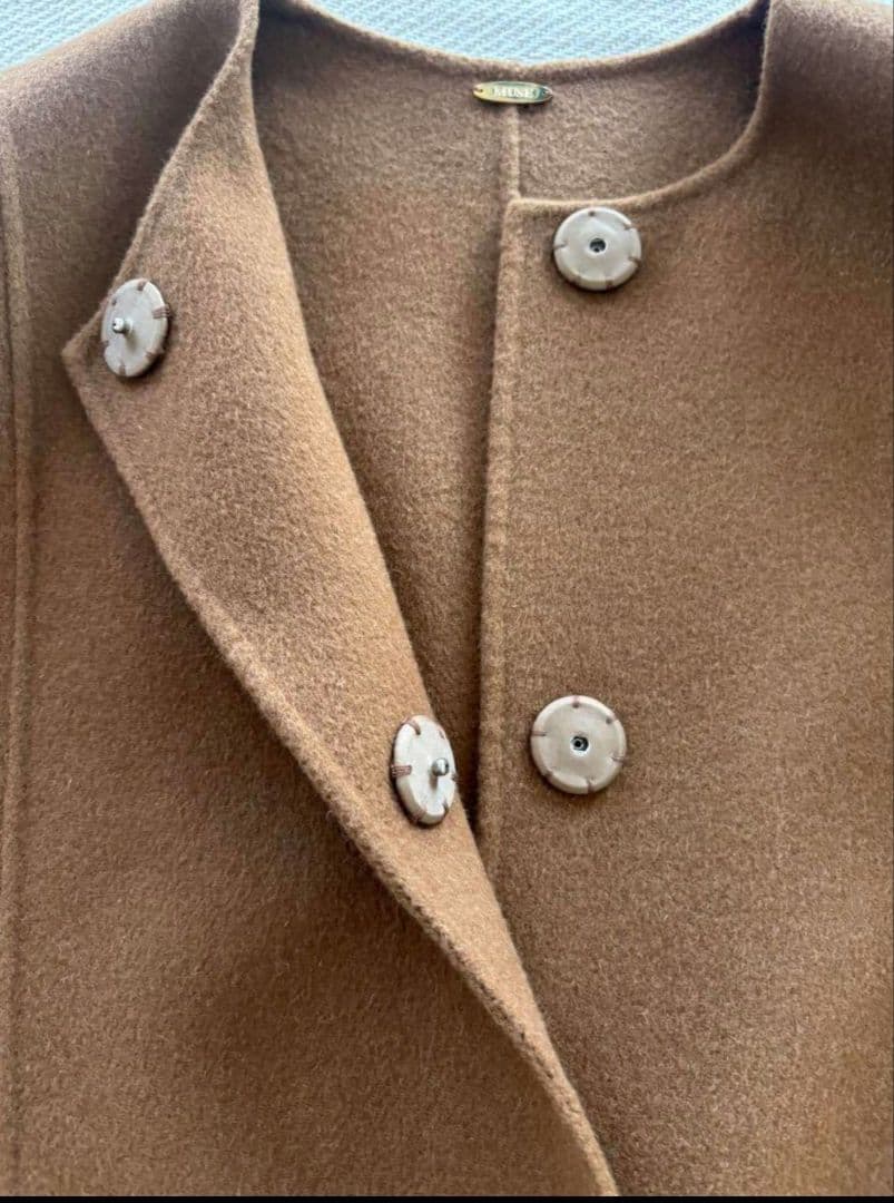 【新品】ドゥーズィエムクラス　ウールカシミア　ノーカラーコート