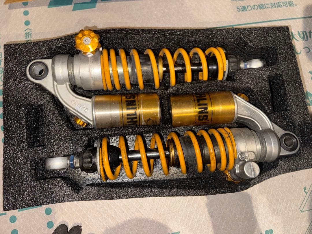 OHLINS ダブルショックサスペンション シルバー/オレンジ　ジャンク品