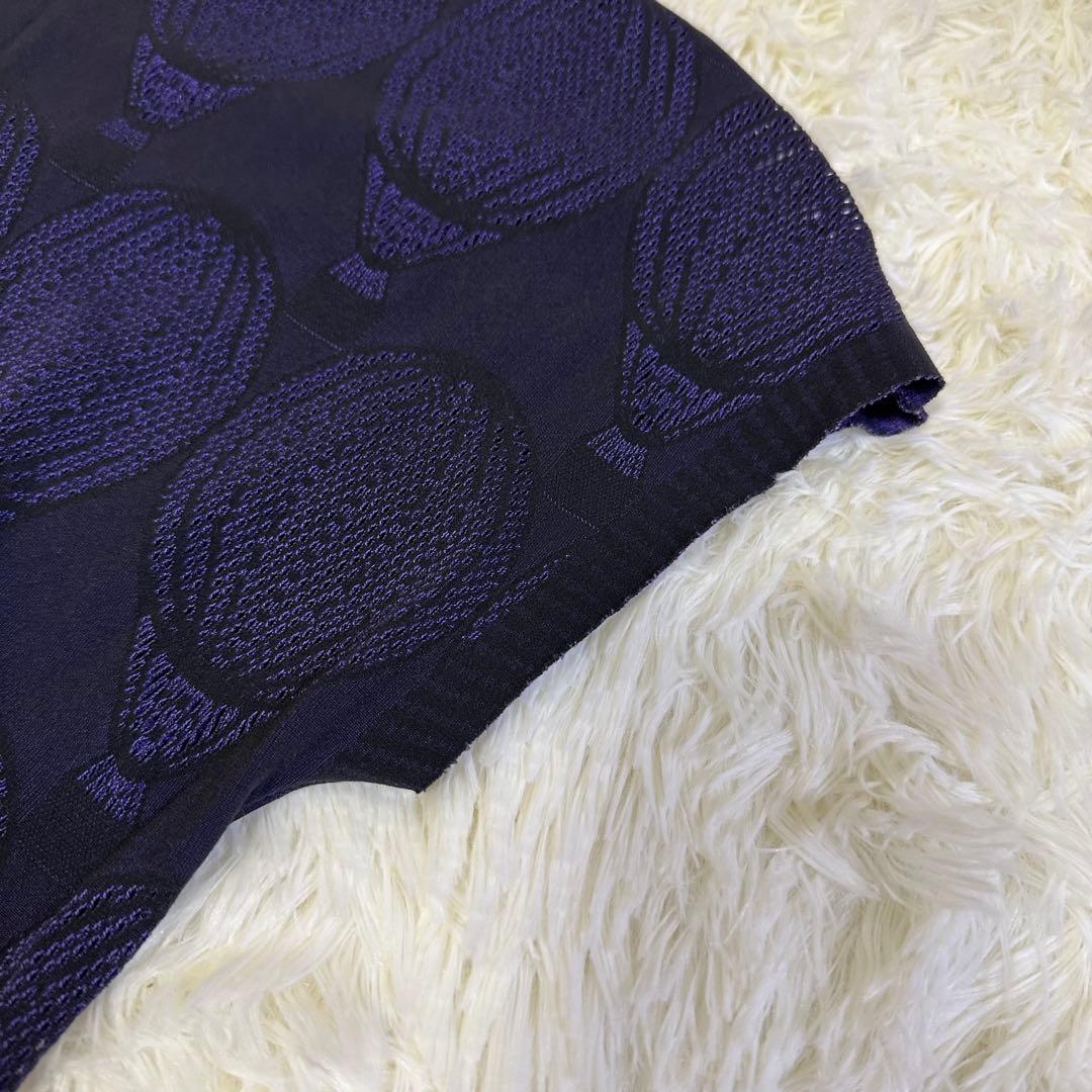 プリーツプリーズ インサイド気球パンチング　フリンジワンピース　リバーシブル