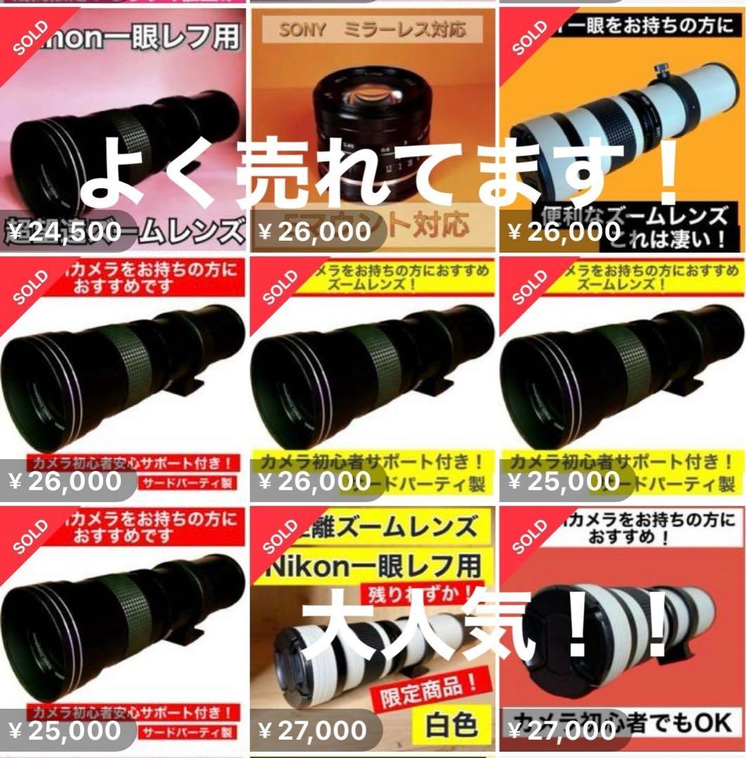 Nikon 一眼レフ対応 超望遠レンズ　初心者でもサポートします！