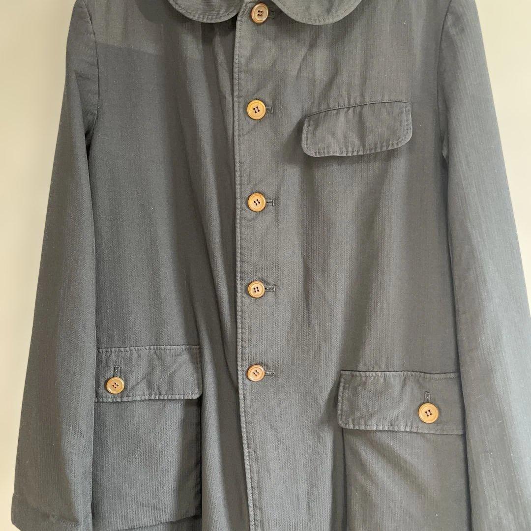 COMME des GARCONS コムコム 丸襟 コート ポリ縮絨