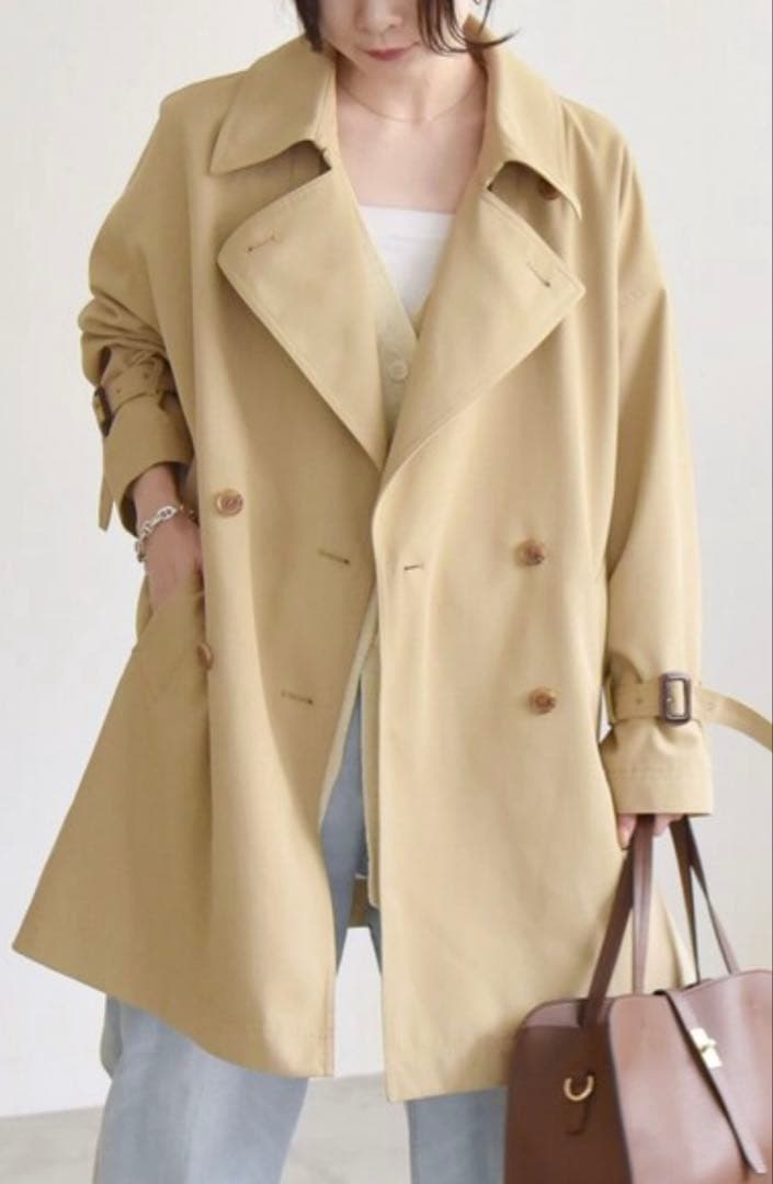 新品未使用 トレンチコート:「洗濯機可能」