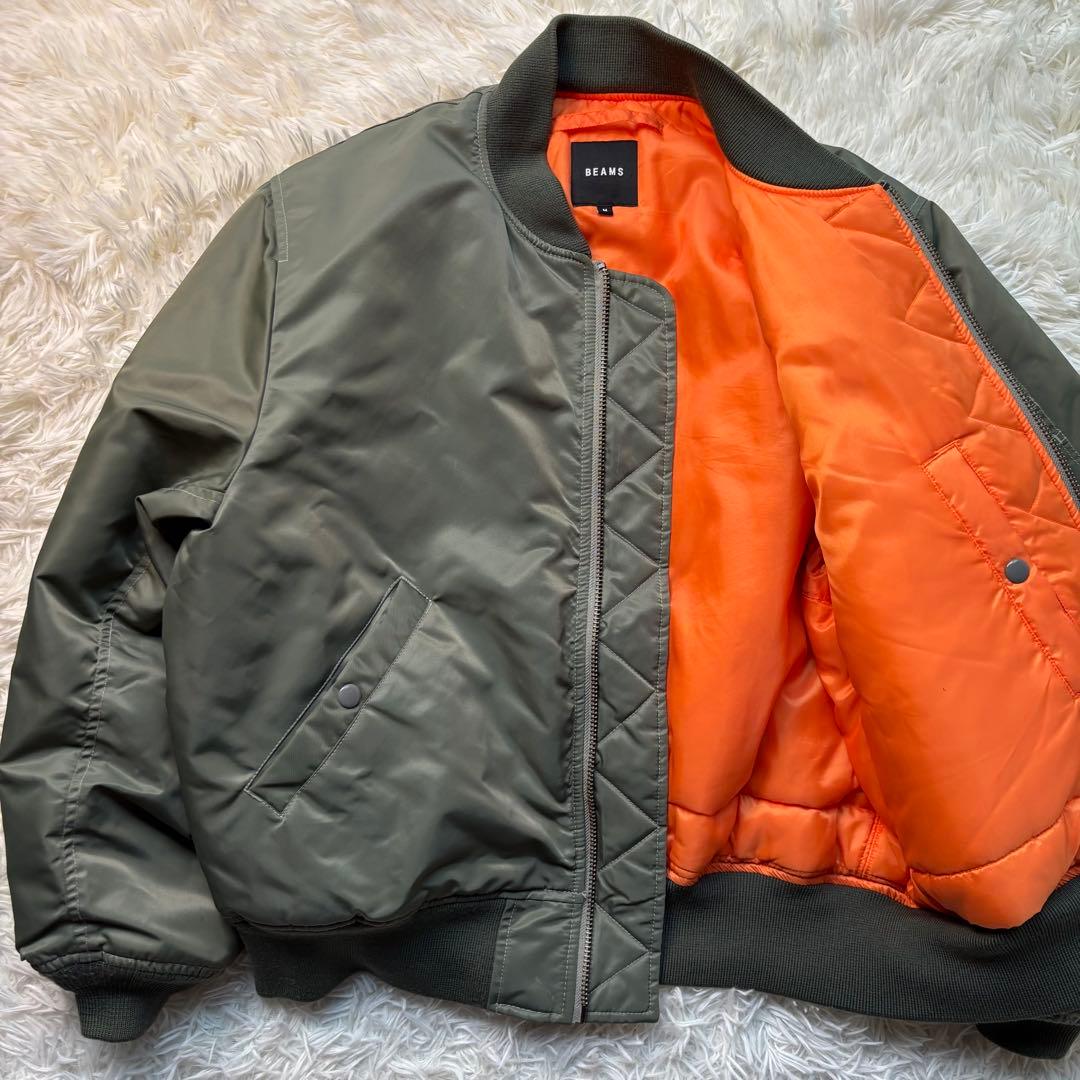 BEAMS MA-1 サーモライト 中綿ジャケット カーキ　Mサイズ
