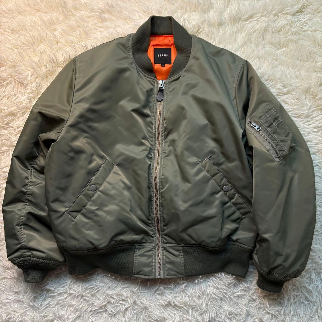 BEAMS MA-1 サーモライト 中綿ジャケット カーキ　Mサイズ