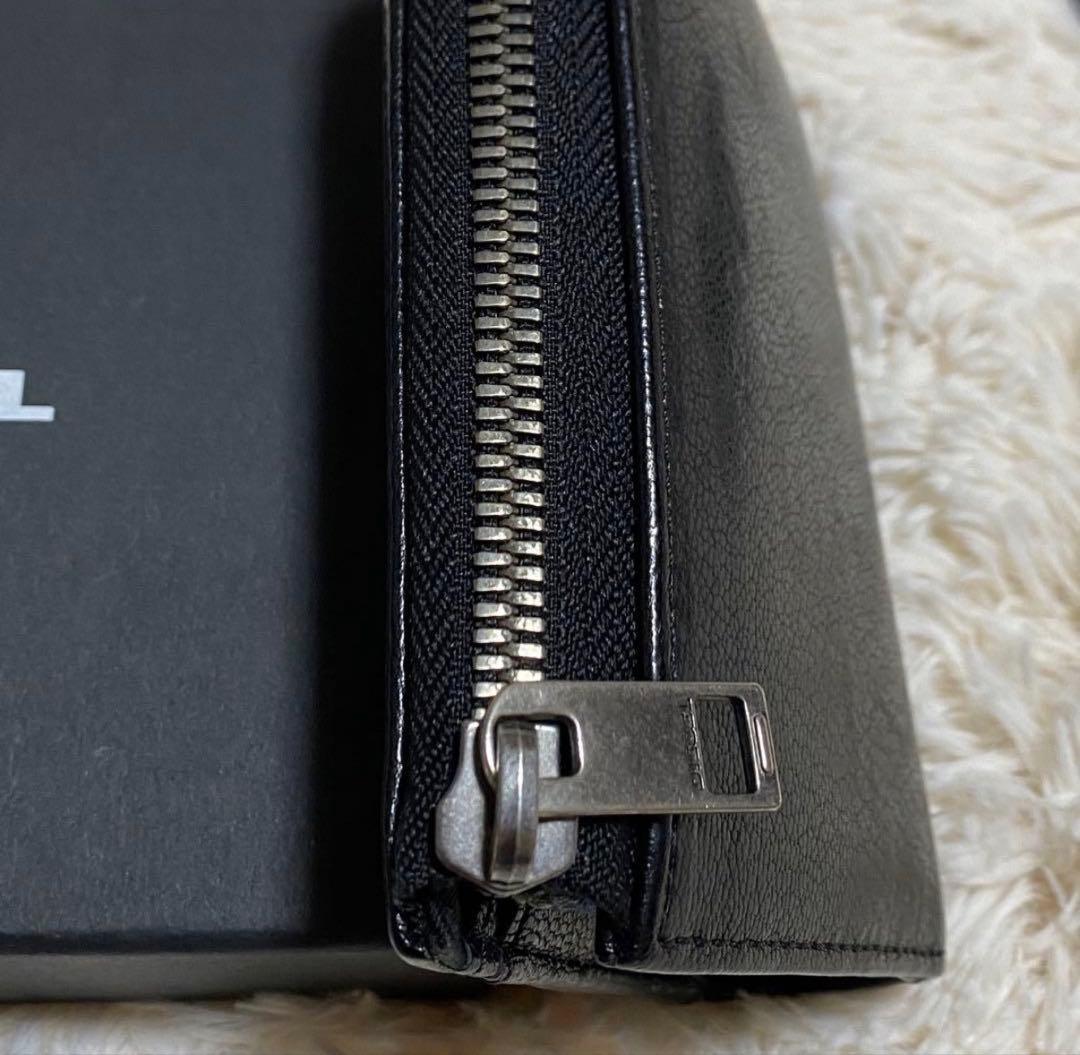 【良品】DIESEL コンパクト　財布　メタリックロゴ ブラック 2つ折財布