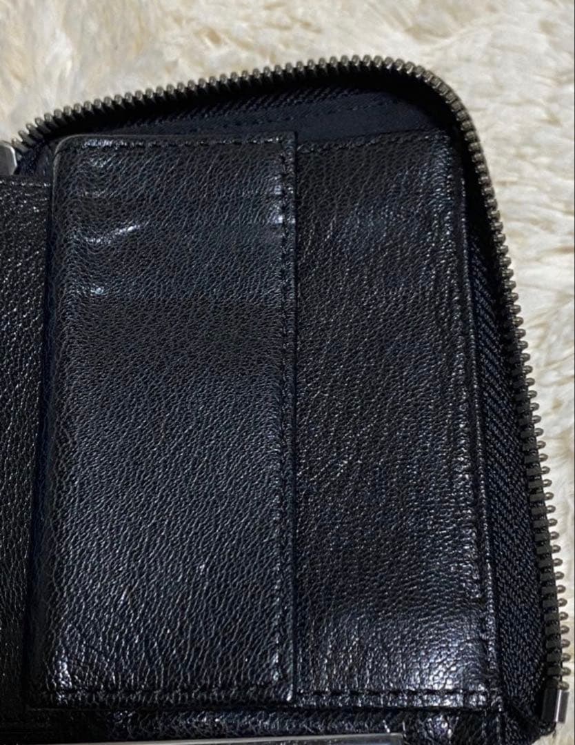 【良品】DIESEL コンパクト　財布　メタリックロゴ ブラック 2つ折財布