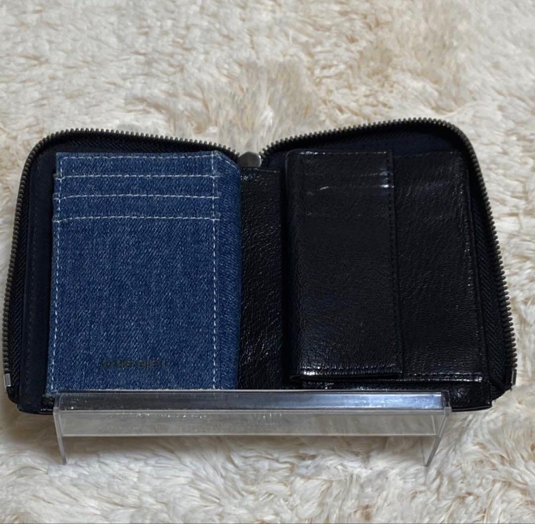 【良品】DIESEL コンパクト　財布　メタリックロゴ ブラック 2つ折財布
