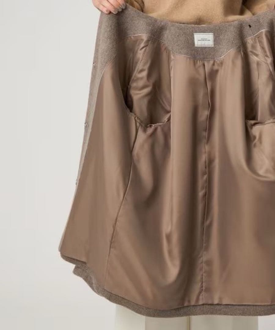 【新品】green label アンゴラビーバー ノーカラー ミドル コート