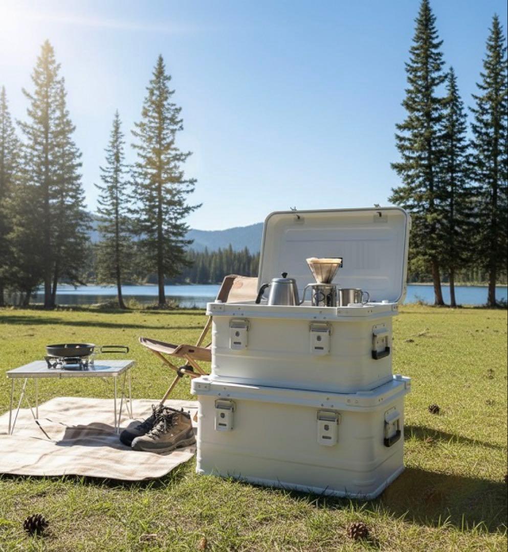 マットホワイト　スタッキング コンテナボックス　30l アウトドア　限定1点