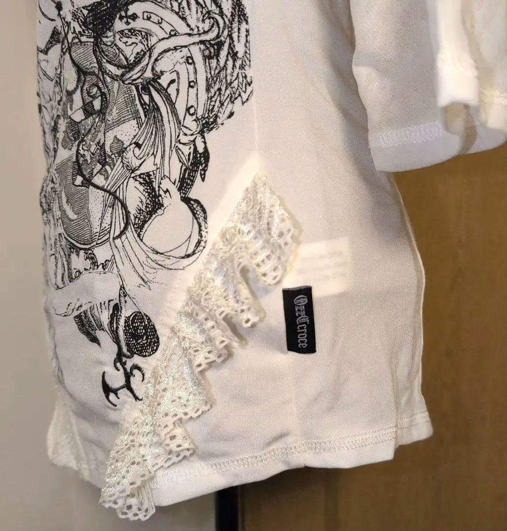 *新品タグ付* OZZCROCEドラゴン刺繍 シースルーシャツ