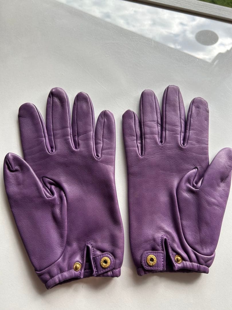 セリーヌ　ラムレザー　手袋　パープル　美品