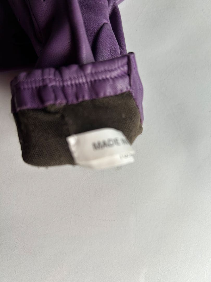 セリーヌ　ラムレザー　手袋　パープル　美品