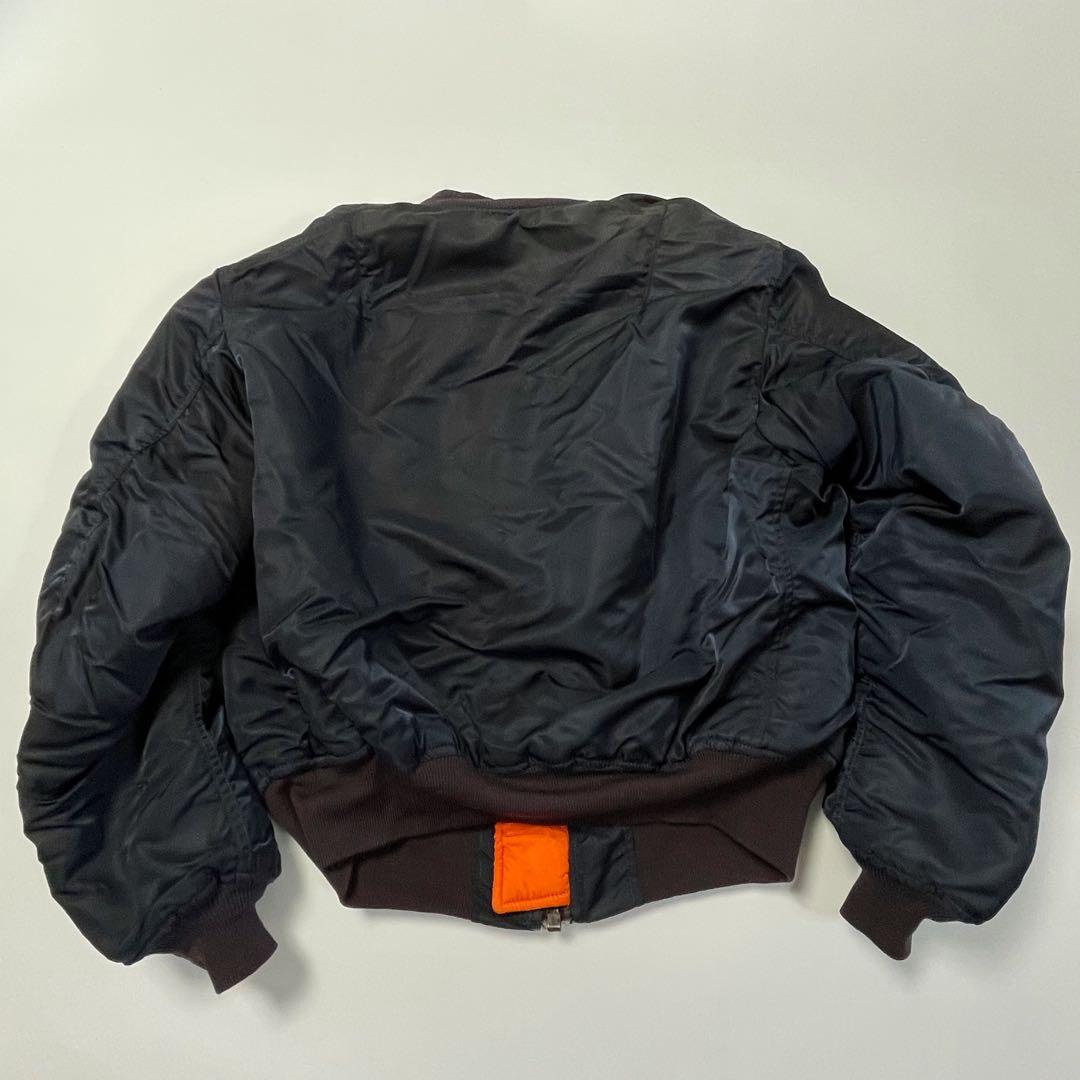 【稀少】90s 米国製 ALPHA MA-1 ネイビー Ｌサイズ 60s復刻版