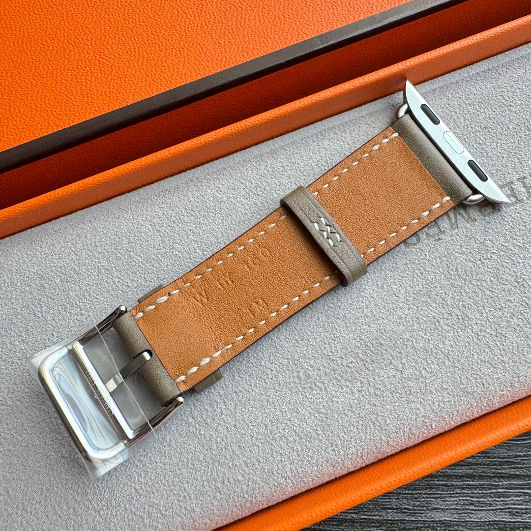 2611 ほぼ未使用　Apple Watch エルメス　エトゥープ　レザーバンド