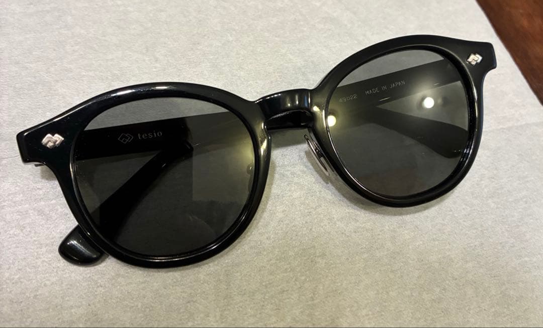 tesio YAMA ブラック サングラス　度なし純正ガラスレンズ