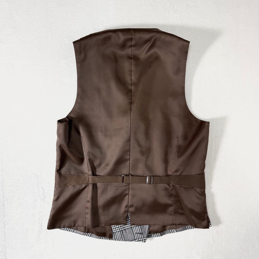 美品 スーツセレクト スリーピース セットアップ グレンチェック グレー A5