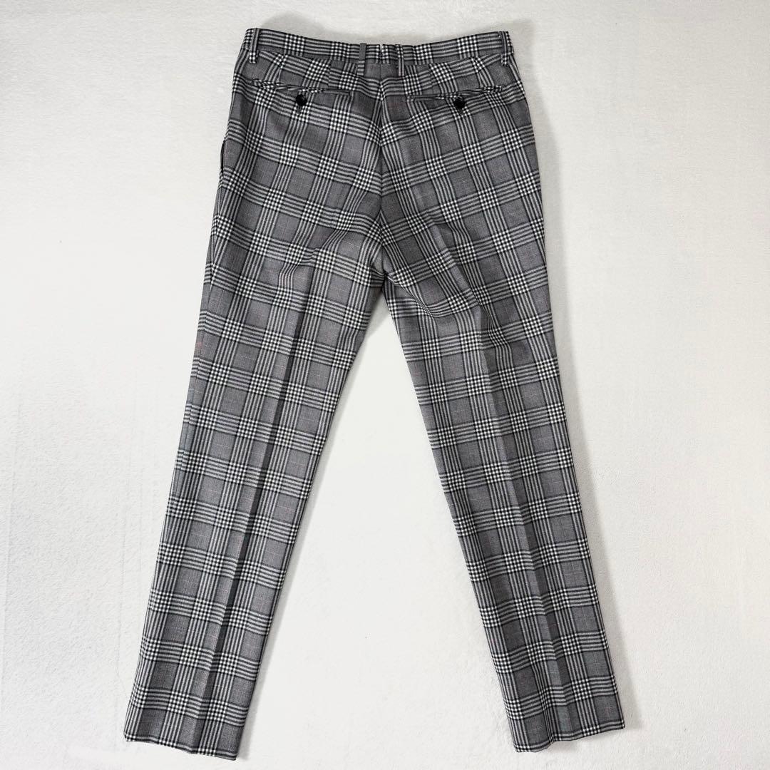 美品 スーツセレクト スリーピース セットアップ グレンチェック グレー A5