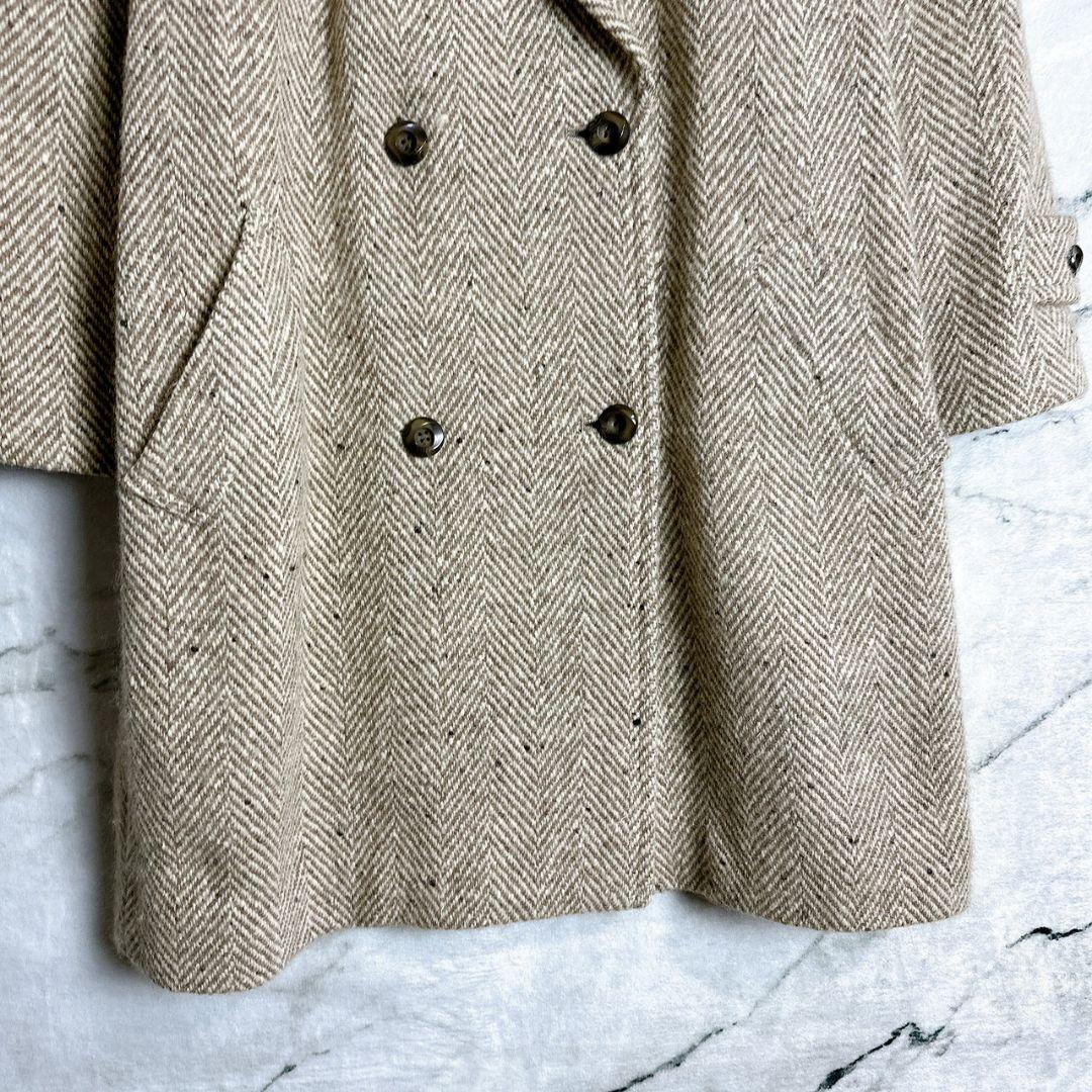 80s Burberrys’ ヘリンボーン ダブルブレスト コート ベージュ