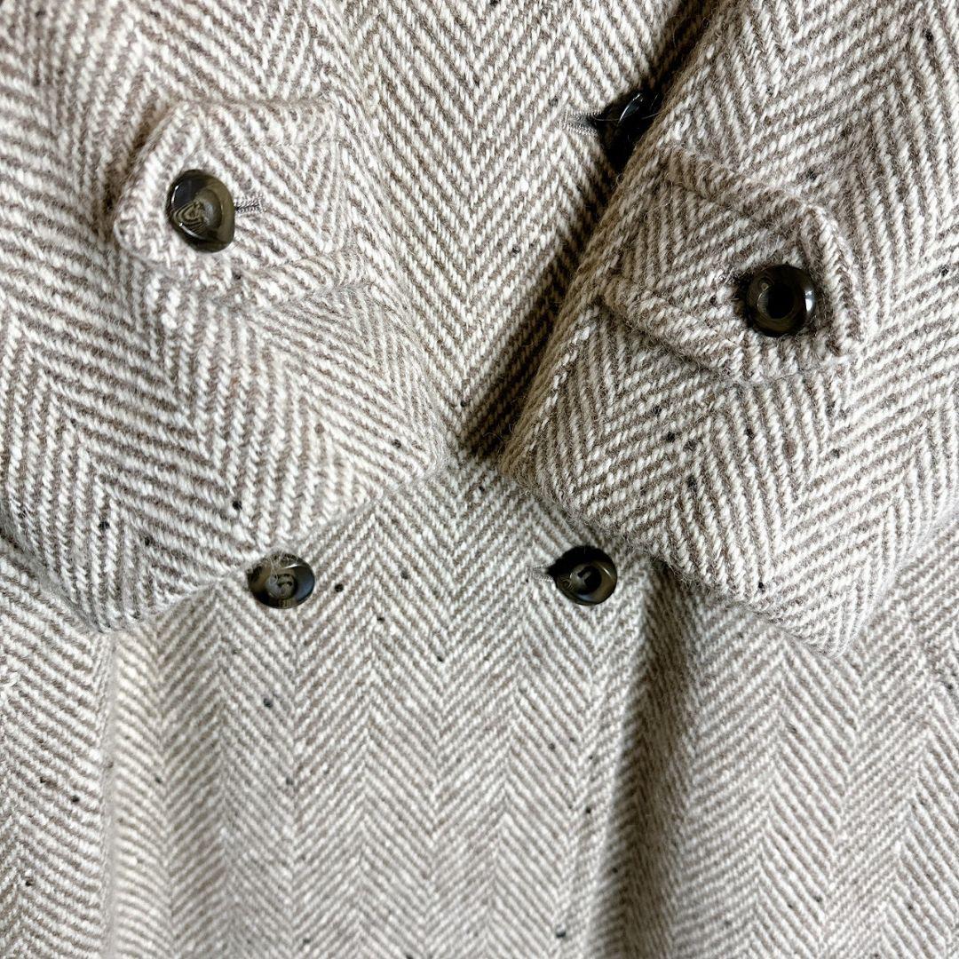 80s Burberrys’ ヘリンボーン ダブルブレスト コート ベージュ