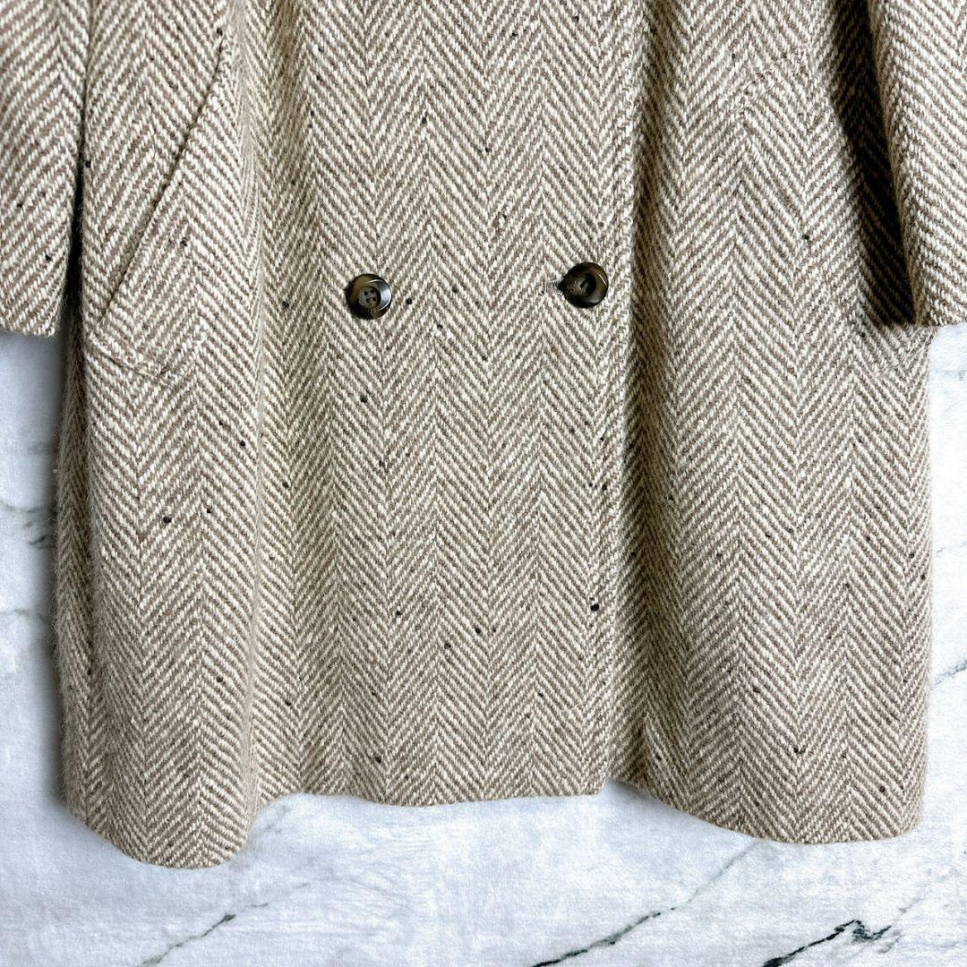 80s Burberrys’ ヘリンボーン ダブルブレスト コート ベージュ