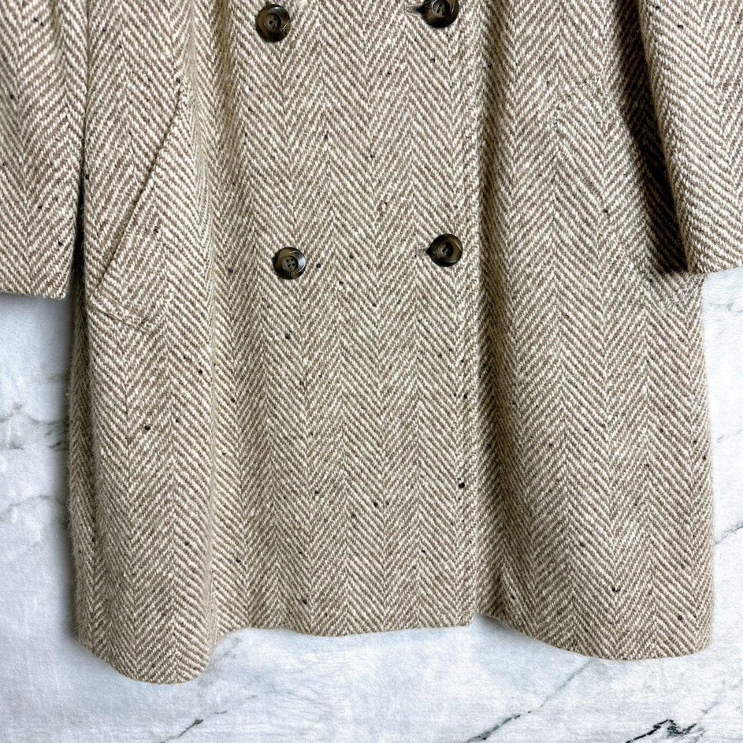 80s Burberrys’ ヘリンボーン ダブルブレスト コート ベージュ
