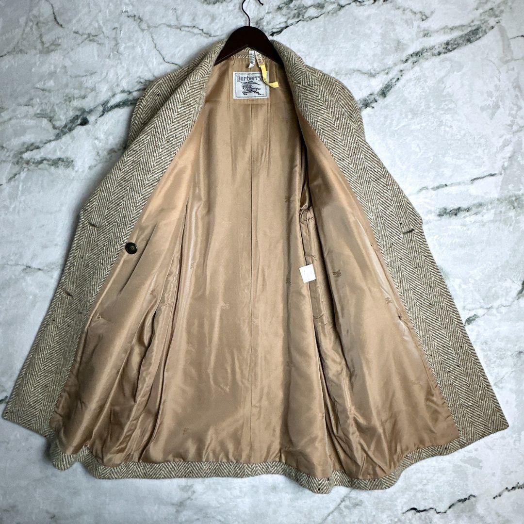 80s Burberrys’ ヘリンボーン ダブルブレスト コート ベージュ
