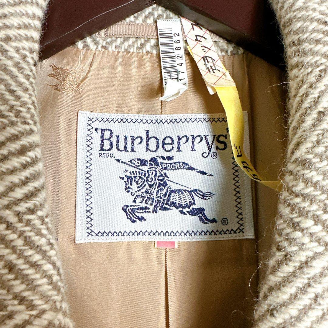80s Burberrys’ ヘリンボーン ダブルブレスト コート ベージュ