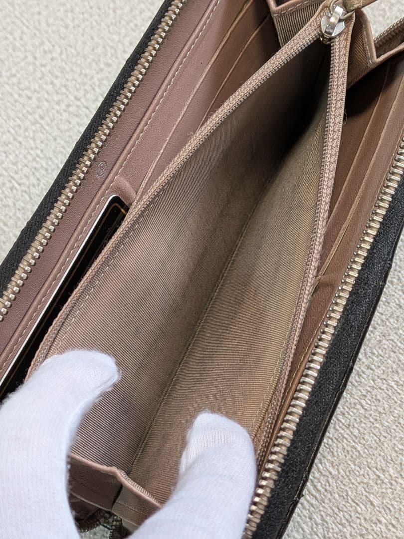 シャネル　マトラッセ　ラウンドファスナー長財布　ラムスキン　黒　メンテナンス済