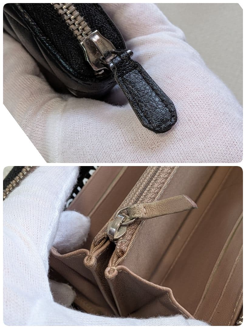 シャネル　マトラッセ　ラウンドファスナー長財布　ラムスキン　黒　メンテナンス済